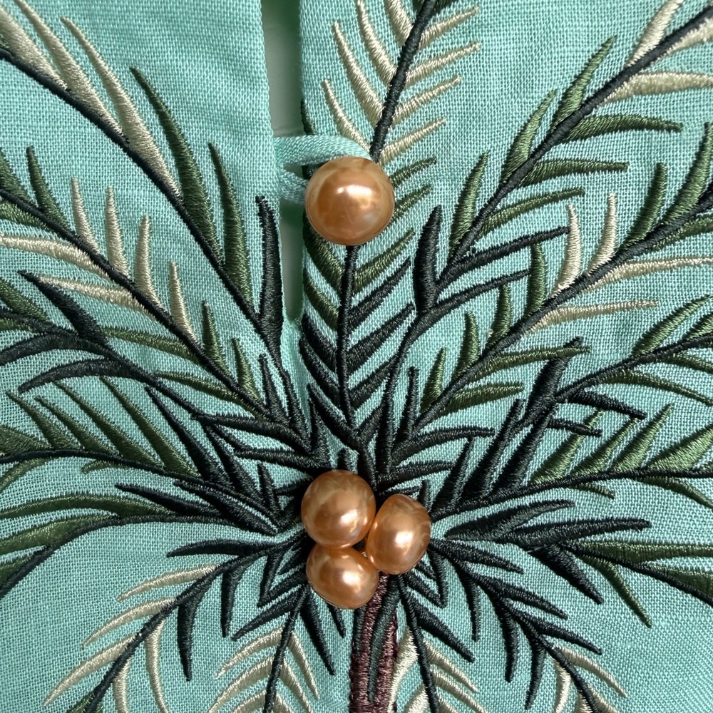Mestiza New York Sage Green Short Sleeve Linen Cotton Blend Dress Xs $385 - Picture 4 of 12